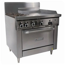 Garland Restaurant Range- GF36-4G12R-NG 900mm Wide 4 Burner 300mm Griddle w Oven Nat Gas
