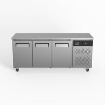 Three Door Commercial Worktop / Under Bench Fridge 800mm Depth