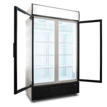1000L Double Door Upright Display Fridge - Glass Door
