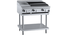 B+S Black Combination 300mm Grill Plate 600mm Char Broiler BT-GRP3-CBR6