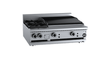 B+S Black Combination Two Open Burners 600mm Char Broiler Bench Mounted BT-SB2-CBR6BM