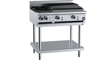 B+S Black Combination Two Open Burners 600mm Char Broiler BT-SB2-CBR6