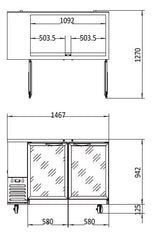 Back Bar Fridge With Glass Door MBB59G | Supermodern