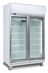 Upright Display Fridge - 976L - 2 Doors - Flat Glass - Lightbox