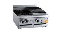 K+ Combination Bench Mounted Two Open Burners 300mm Char Broiler KBT-SB2-CBR3 BM