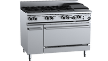 B+S Black Oven With Six Burners 300mm Char Broiler OV-SB6-CBR3