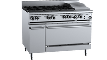 B+S Black Oven With Six Burners 300mm Grill Plate OV-SB6-GRP3