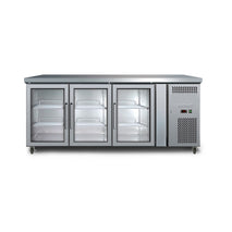 Under Bench Display Fridge - 417L - 3 Doors - Glass - Hinged Door - LED