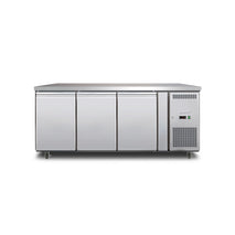 Under Bench Storage Fridge - 417L - 3 Doors -  LED - Stainless Steel