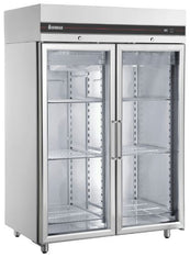 Double Door Upright Glass Fridge 1432L-Inomak