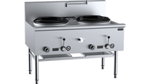 Verro Two Hole Waterless Wok Table On Legs VUFWW-2-LS