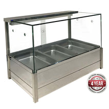 BM11SD Heated Wet 6 x ½ Pan Bain Marie Square Countertop Display