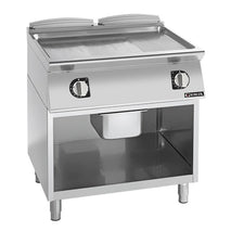 Giorik 900 Series 800mm wide Half Ribbed Half Smooth Frytop on Open Base