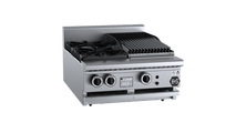 B+S Black Combination Two Open Burners 300mm Char Broiler Bench Mounted BT-SB2-CBR3BM