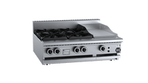 B+S Black Combination Four Open Burners 300mm Grill Plate Bench Mounted BT-SB4-GRP3BM