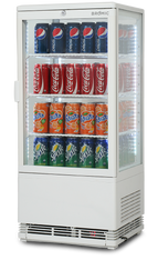 Countertop Fridge - 78L - 1  Door - Flat Glass - LED - White