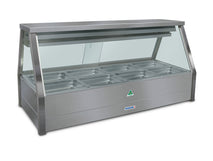 Roband Straight Glass Refrigerated Display Bar - Piped and Foamed only (no motor), 8 pans