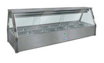 Roband Straight Glass Refrigerated Display Bar - Piped and Foamed only (no motor), 12 pans