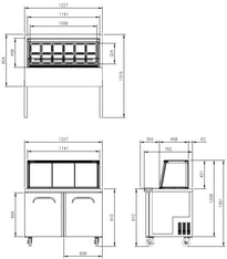 Fresh Refrigeration FSU-48GC Compact Double Door Sandwich/Noodle Bar | Supermodern
