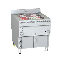 Gresilva horizontal fixed gas grill on base with auto fill water feed. Grilling area of 622mm x 737mm