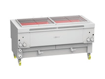Gresilva horizontal fixed mega gas grill on base with auto fill water feed. Grilling area of 1496mm x 607mm