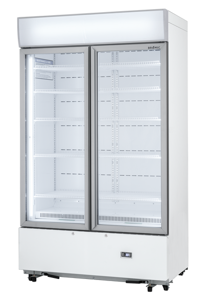 Upright Display Fridge - 960L - 2 Doors - Flat Glass - Cassette - LED ...