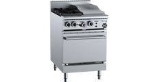 B+S Black Oven With Two Open Burners 300mm Grill Plate OV-SB2-GRP3