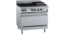 B+S Black Oven With Four Open Burners 300mm Char Broiler OV-SB4-CBR3