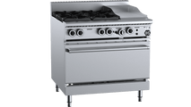B+S Black Oven With Four Open Burners 300mm Grill Plate OV-SB4-GRP3