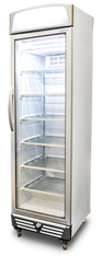 Upright Display Freezer - 300L - 1 Door - Flat Glass - Lightbox - Silver