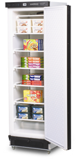 Upright Storage Freezer - 300L -  Solid Door - Static - White with Black Details