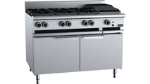 Verro Combination Six Open Burners 300mm Char Broiler Cabinet Mounted VBT-SB6-CBR3 CBM