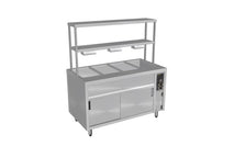 Culinaire Pass Through Bain Marie Hot Cupboard Island Model with Double Gantry & Heat Lamps