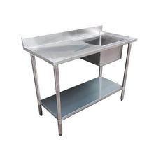 Economic 304 Grade SS Right Single Sink Bench 1200x600x900 with 400x400x250 sink 1200-6-SSBR