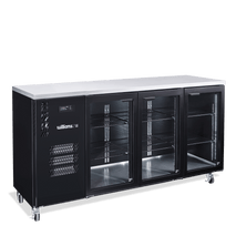 Cameo - Three Door Black Colorbond Under Counter Display Refrigerator