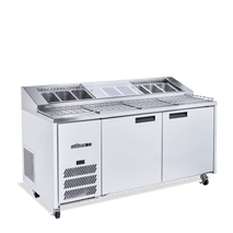 Jade Pizza - Two Door White Colorbond Pizza Prep Counter Refrigerator With Blown Air Well