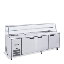 Jade Sandwich - Three Door Stainless Steel Prep Counter Refrigerator With Blown Air Well