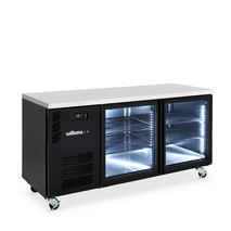 Boronia - Two Door Black Colorbond Under Counter Display Refrigerator