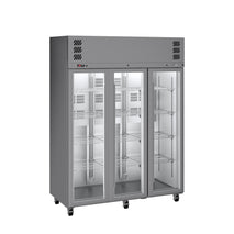 Ruby - Three Door Stainless Steel Upright Display Refrigerator