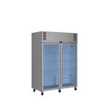 Diamond - Two Door Stainless Steel Upright Display Refrigerator