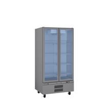Quartz - Two Door Stainless Steel Upright Display Refrigerator
