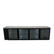 Boronia - Four Door Black Colorbond Remote Back Bar Counter Display Refrigerator