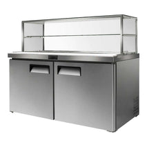 490L 2 DOOR SANDWICH BAR WITH GLASS CANOPY 16 x GN1/6 Trays