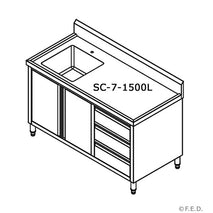 SC-7-1500L-H CABINET WITH LEFT SINK