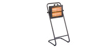 VARMATEC Revolving floor model double vertical impact waterproof infrared heater on directable high stand with handle.